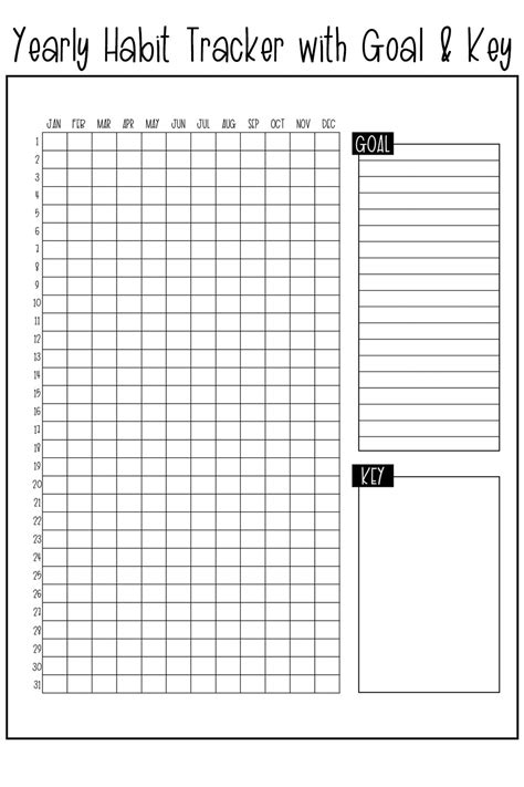 Yearly Habit Tracker Free Printable Track A Habit All Year Long