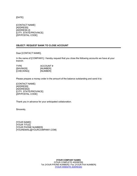 Bank Account Closing Letter Printable Template In Pdf Word Pack Of 3