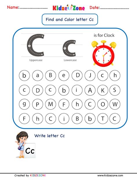 Kindergarten Letter C Worksheets Find And Color