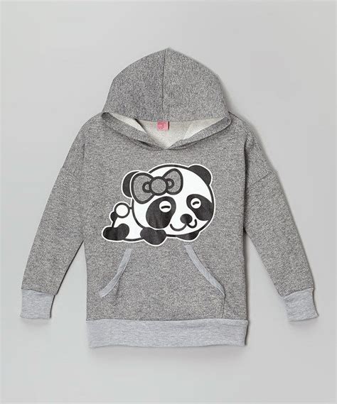 Cuties Fashions Gray Bow Panda Hoodie Girls Panda Hoodie Hoodie