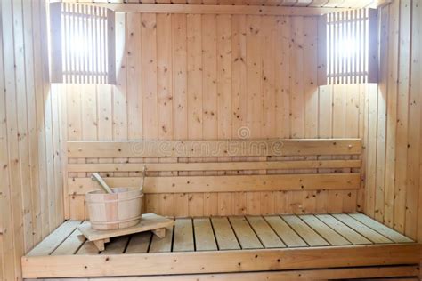 Finnish Wooden Modern Sauna Interior Stock Image Image Of Beauty