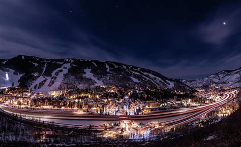 Town Of Vail At Night Photograph By Ben Ford
