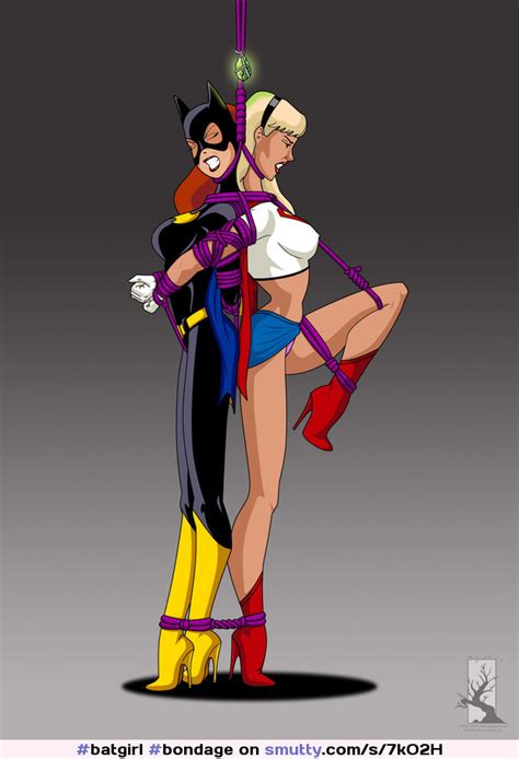 Batgirl And Supergirl Bondage Superhero Cartoon