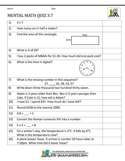 3rd Grade Trivia Questions And Answers Printable Challenge Your