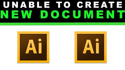 Unable To Create New Document In Illustrator Cc Fix Youtube