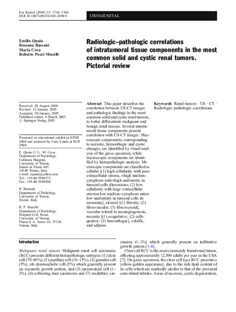 Pdf Radiologicpathologic Correlations Of Intratumoral Tissue