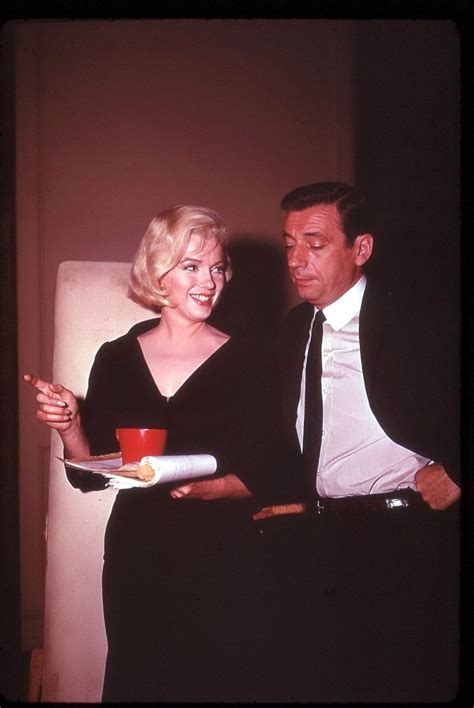 Marilyn Monroe With Yves Montand Behind The Scenes Of Lets Make