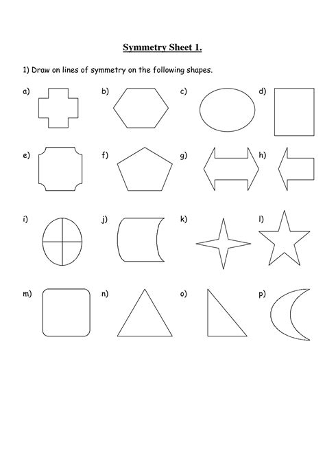 12 Best Images Of Symmetrical Shapes Worksheets Line Symmetry