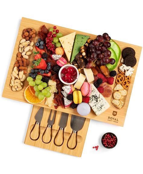 Royal Craft Wood Unique Cheese Board Charcuterie Platter And Serving