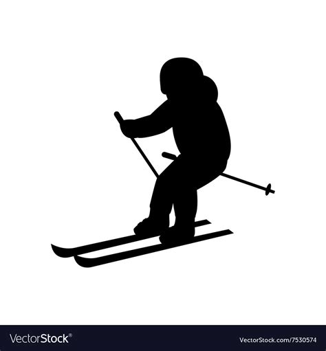 People Skiing Flat Style Design Royalty Free Vector Image