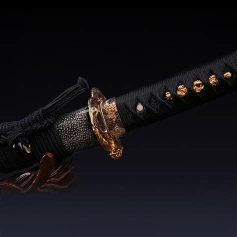 Handmade Black Dragon Katana Real Japanese Samurai Sword With Etsy