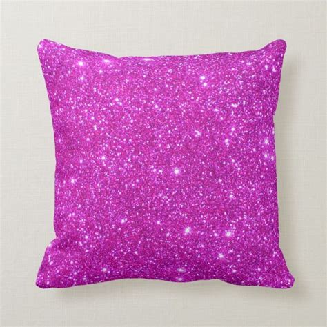 Pink Glitter Sparkle Customizable Design Throw Pillow Zazzle Purple