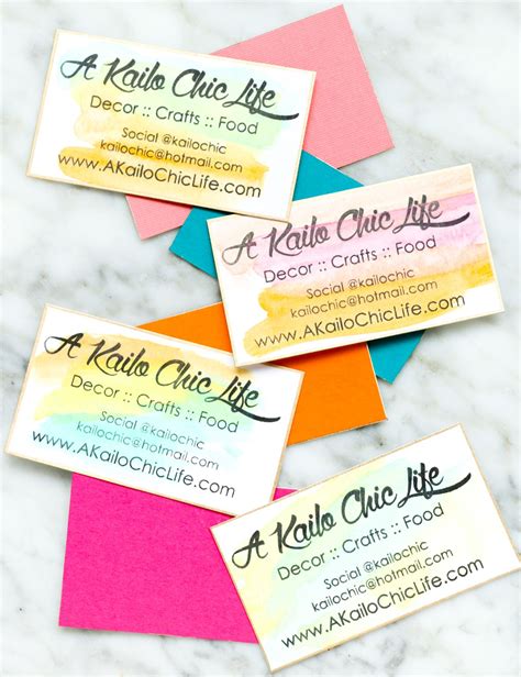 Diy Craft Ideas For Business Watercolor Business Cards Diy Business