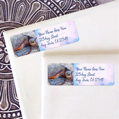 Hawaiian Sea Turtle Honu Photo Custom Address Label Zazzle