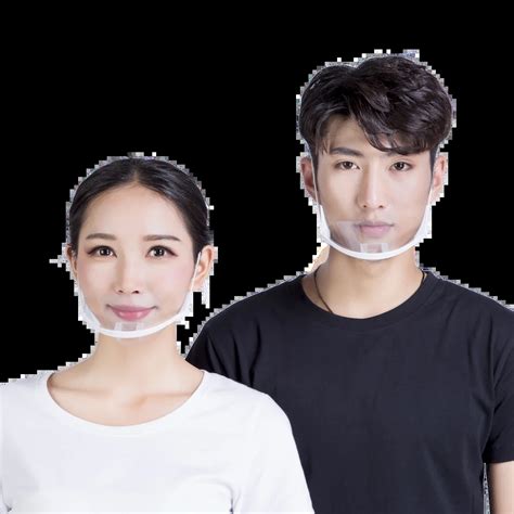 Clear Transparent Sanitary Mouth Mask With Permanent Double Sided Anti Fog Shield Buy Clear