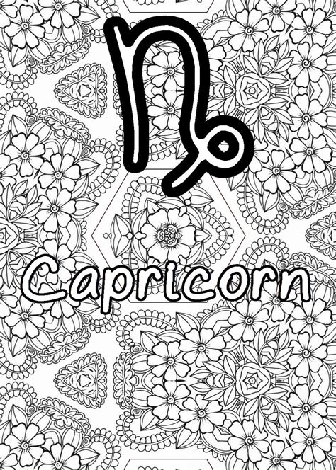 Capricorn Digital Coloring Page Pdf Etsy