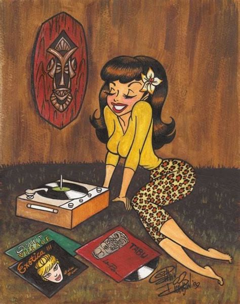 Tiki Hifi Pinup Tiki Art Rockabilly Girl Vintage Comics