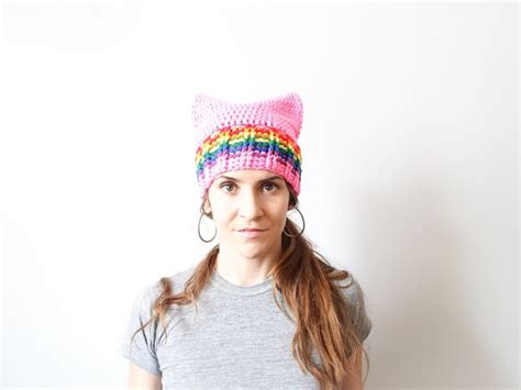 Pink Pussyhat Project Rainbow Pride Womens March Etsy