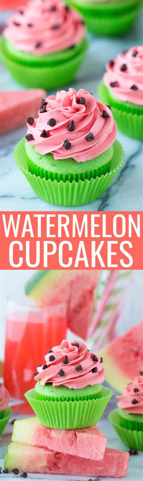 Watermelon Cupcakes Bright Green Cupcakes With Buttercream That Tastes