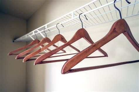 Coat Hangers In An Empty Closet Stock Image Image Of Organize