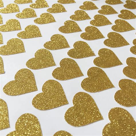 Gold Glitter Heart Stickers Perfect For Weddings Bridal Etsy