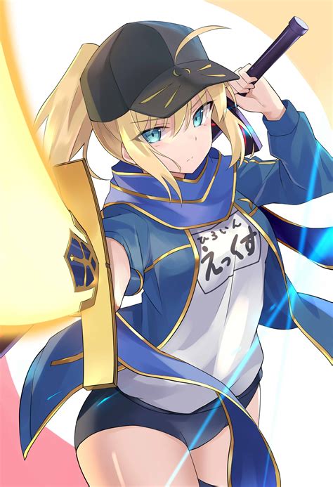 Anime Girl With Blonde Hair And Blue Eyes With Sword