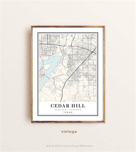 Cedar Hill Texas Map Cedar Hill Tx Map Cedar Hill City Map Etsy