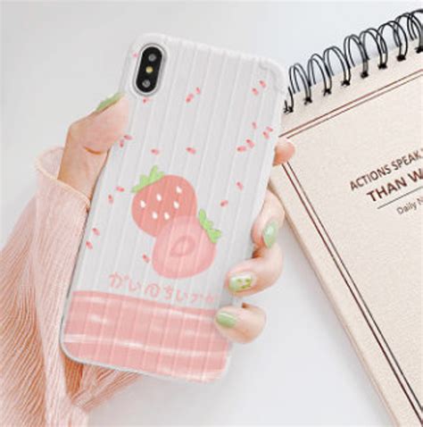 Cute Strawberry Pink Phone Case For Iphone Xsmax Xs X 8 7 6 6s Etsy