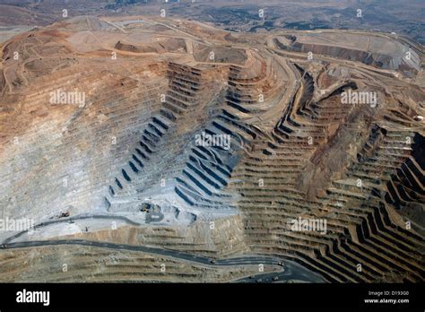 Aerial Photograph Bingham Canyon Open Pit Copper Mine Utah Stock Photo