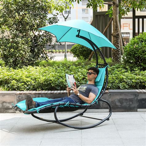 Mesh and hammock seamless connection design, can effectively resist the invasion of various mosquitoes specification: Hanging Chaise Lounge Chair Outdoor Hammock Sun Canopy Arc ...