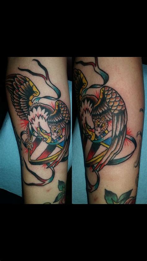 American Traditional Eagle And Shield Tattoo Aguila