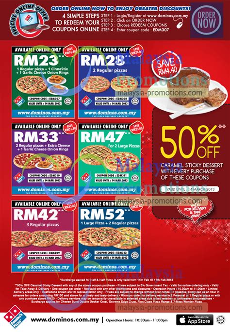30% off save 30% off + free delivery when you order from grabfood with this domino's pizza promotional code. Dominos Pizza 19 Feb 2013 » Domino's Pizza Delivery ...