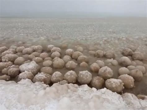 Polar Vortex Lake Michigan Turns To Sea Of Giant Ice Balls The