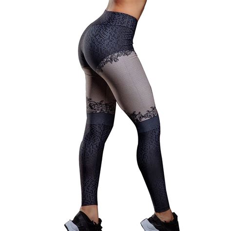 Ljqlion Printed Women Sport Leggings High Waist Push Up Yoga Pants
