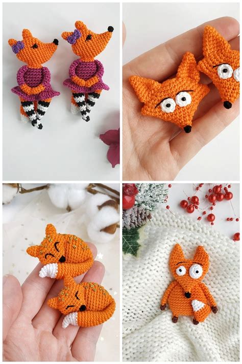 brooch fox crochet pattern amigurumi pattern foxy brooch crochet pattern brooch fox pdf eng