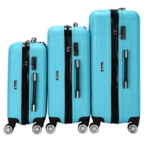 Zimtown 3pcs Travel Luggage Set Bag Abs Trolley Hard Shell Spinner