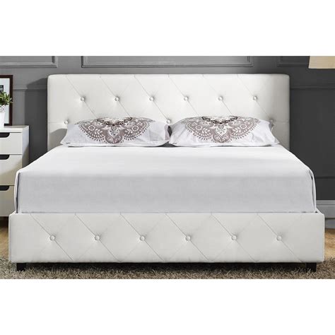 Dhp Dakota Tufted Platform Bed Leather Upholstered Bed Upholstered
