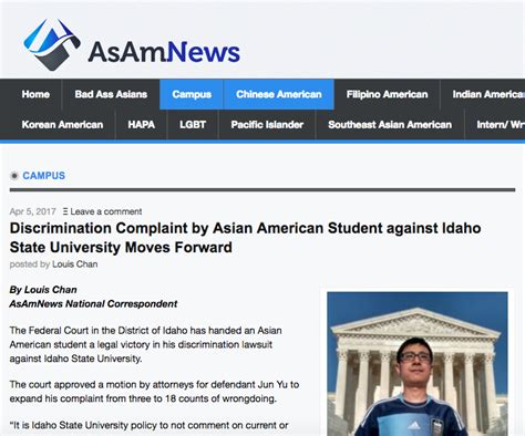 Featured On Asam News Discrimination Complaint By Asian American