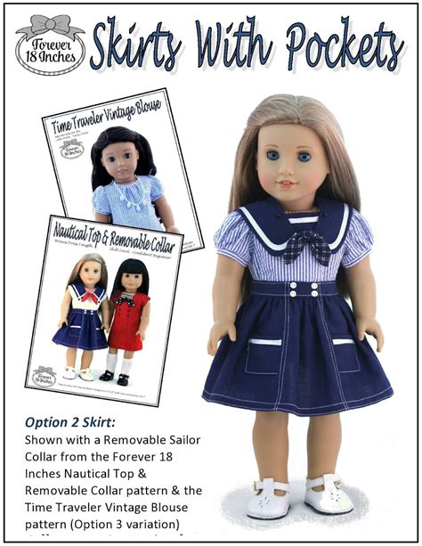 Forever 18 Inches Skirts With Pockets Bundle Doll Clothes Pattern 18 Inch American Girl Dolls