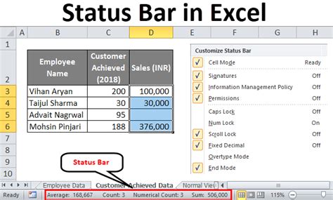 Status Bar In Excel How To Customize Excel Status Bar