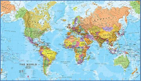 Maps International Mappa Del Mondo Di Grandi Dimensioni Poster Con