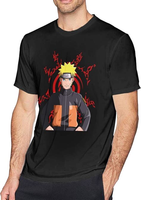 Ym8dd Men Naruto Uzumaki O Neck T Shirt Black Short Sleeve Tee Amazon