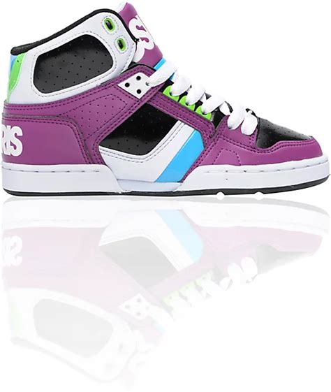 Osiris Nyc 83 Slim Lavender White And Cyan Shoes Zumiez