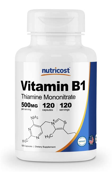 Nutricost Vitamin B1 Thiamin 500mg 120 Capsules 2 Bottles