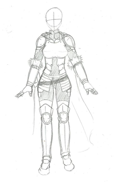 Armor Female Drawings Sketch Female Heavy Armor Concept Art By
