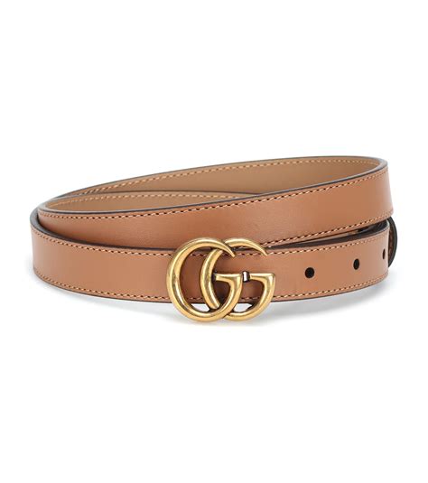 Gucci Gg Leather Belt In Brown Lyst