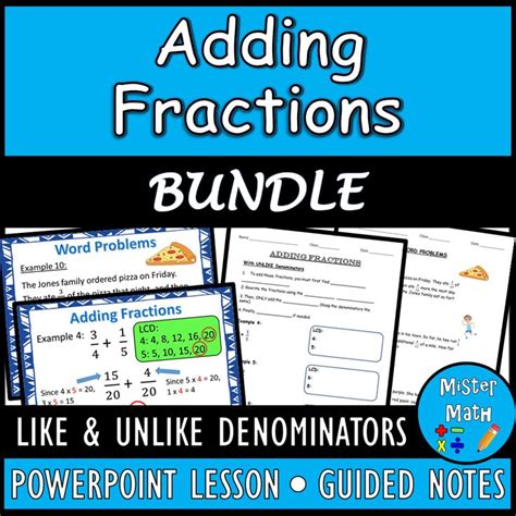 Adding Fractions Bundle With Two Worksheets