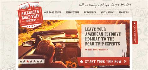 The American Road Trip Company Website Has A Great Web Design Best