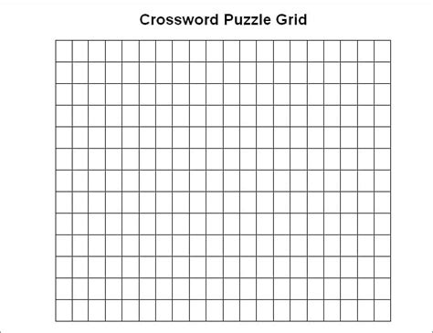 Empty Crossword Puzzle Template
