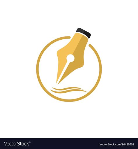 Pen Logo Icon Symbol Royalty Free Vector Image